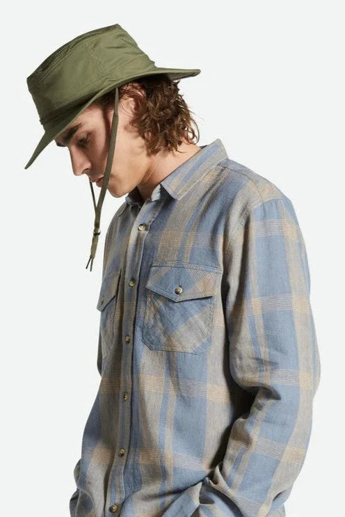 Brixton Coolmax Packable Safari Bucket Hat Olive Surplus