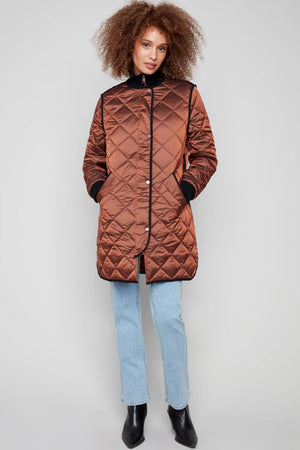 Charlie B Iridescent Nylon Jacket Sepia