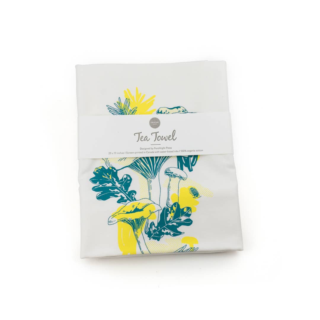 Chanterelle Mushroom Tea Towel - Foraging Series