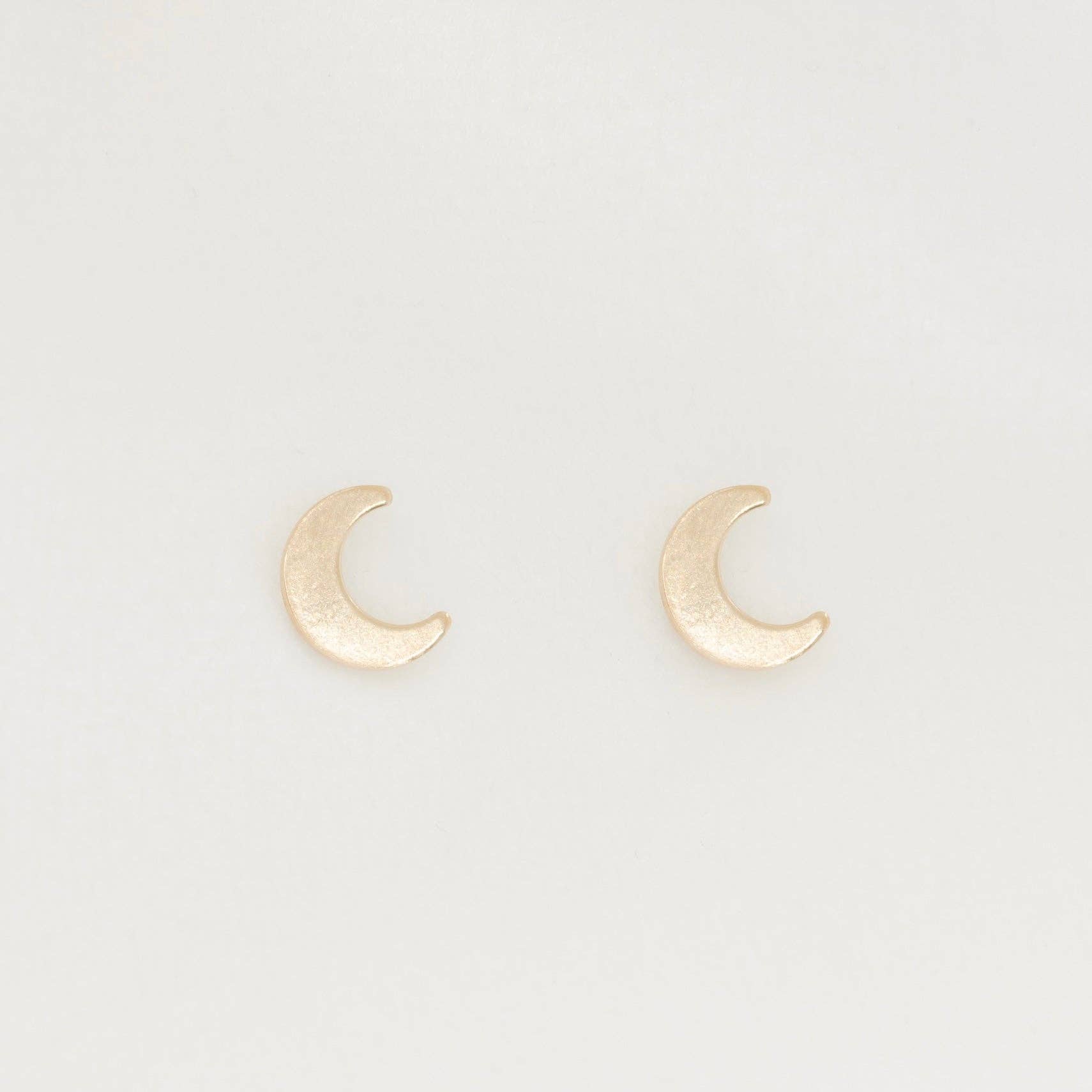 Petite Gold Moon Studs