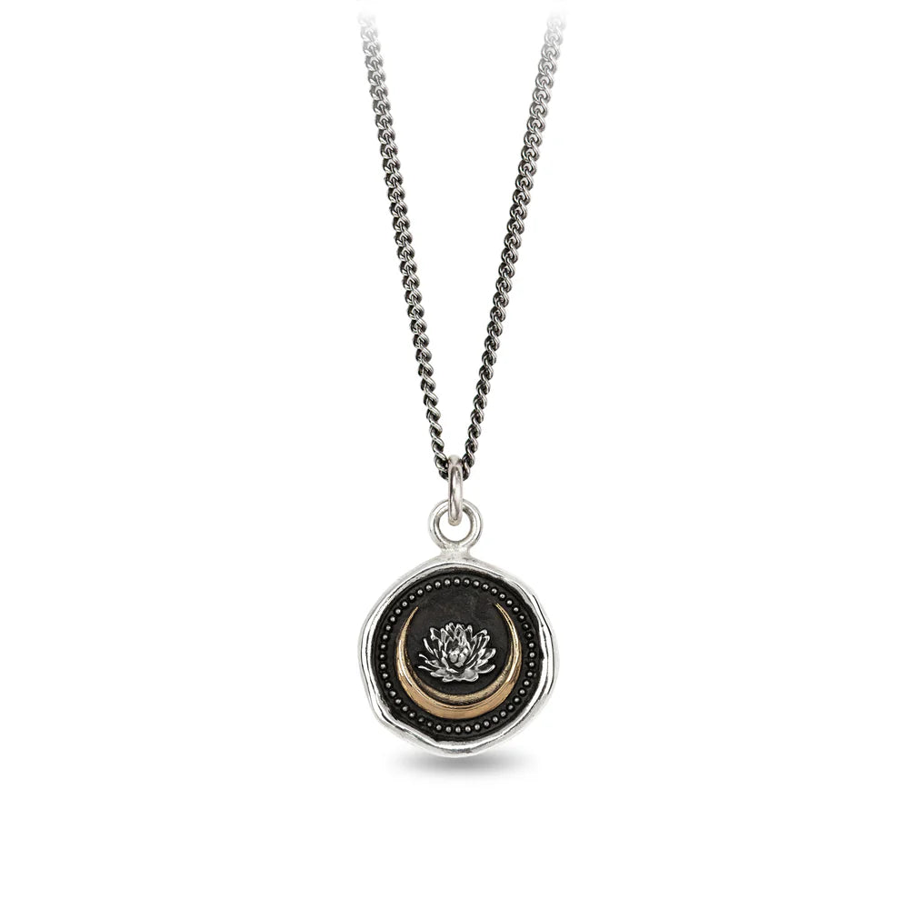 Pyrrha Lotus Flower Talisman 14K Gold On Silver