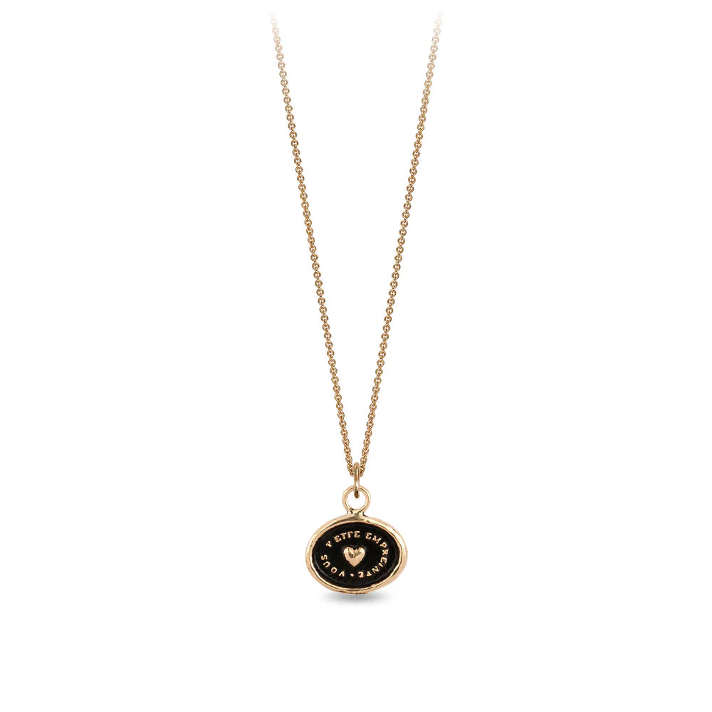 Pyrrha Heart Print 14k Gold Talisman