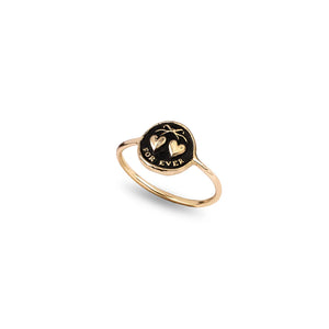 Pyrrha Hearts 14k Gold Mini Talisman Ring