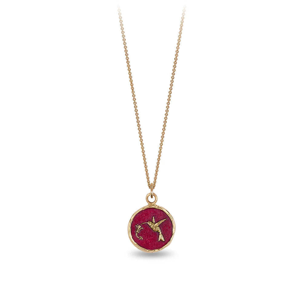 Pyrrha Hummingbird 14k Gold Talisman - True Colors