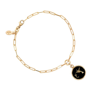 Pyrrha Hummingbird 14k Gold Long Link Paperclip Chain Bracelet