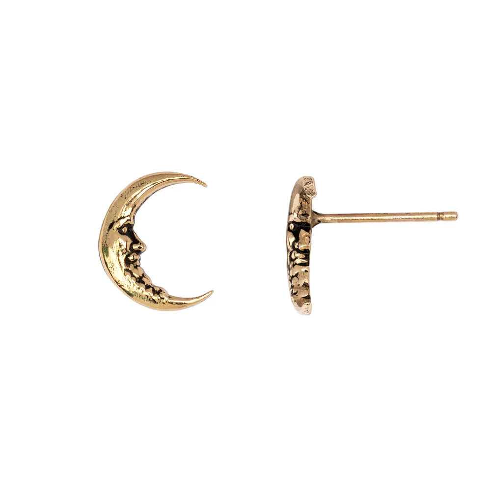 Pyrrha Moon 14K Gold Stud