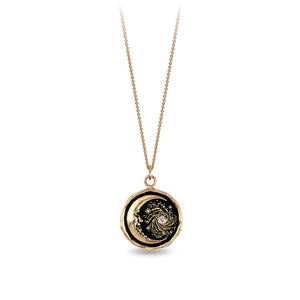 Pyrrha Trust the Universe 14k Gold Diamond Set Talisman
