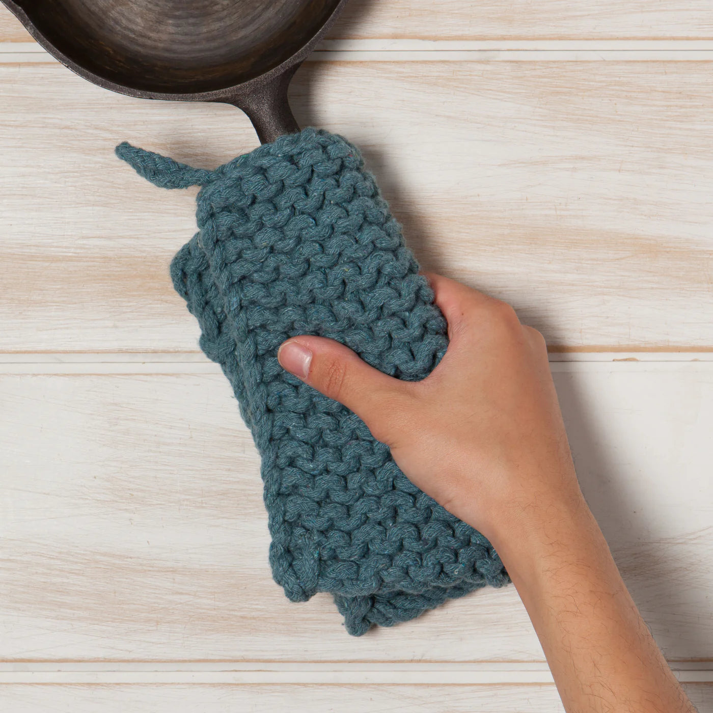 Danica Knit Pot Holder Parker Blue