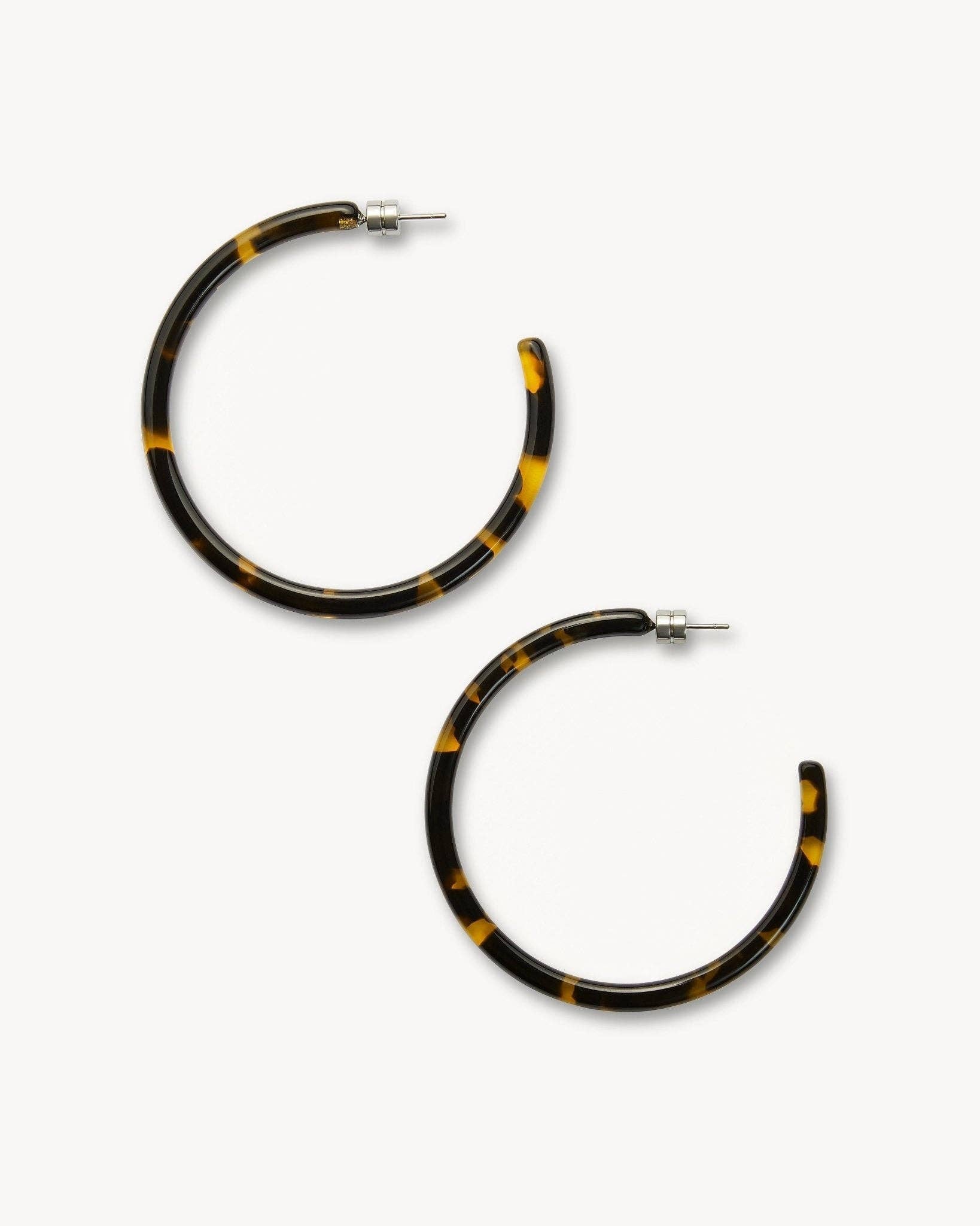Large Hoops in Dark Tortoise