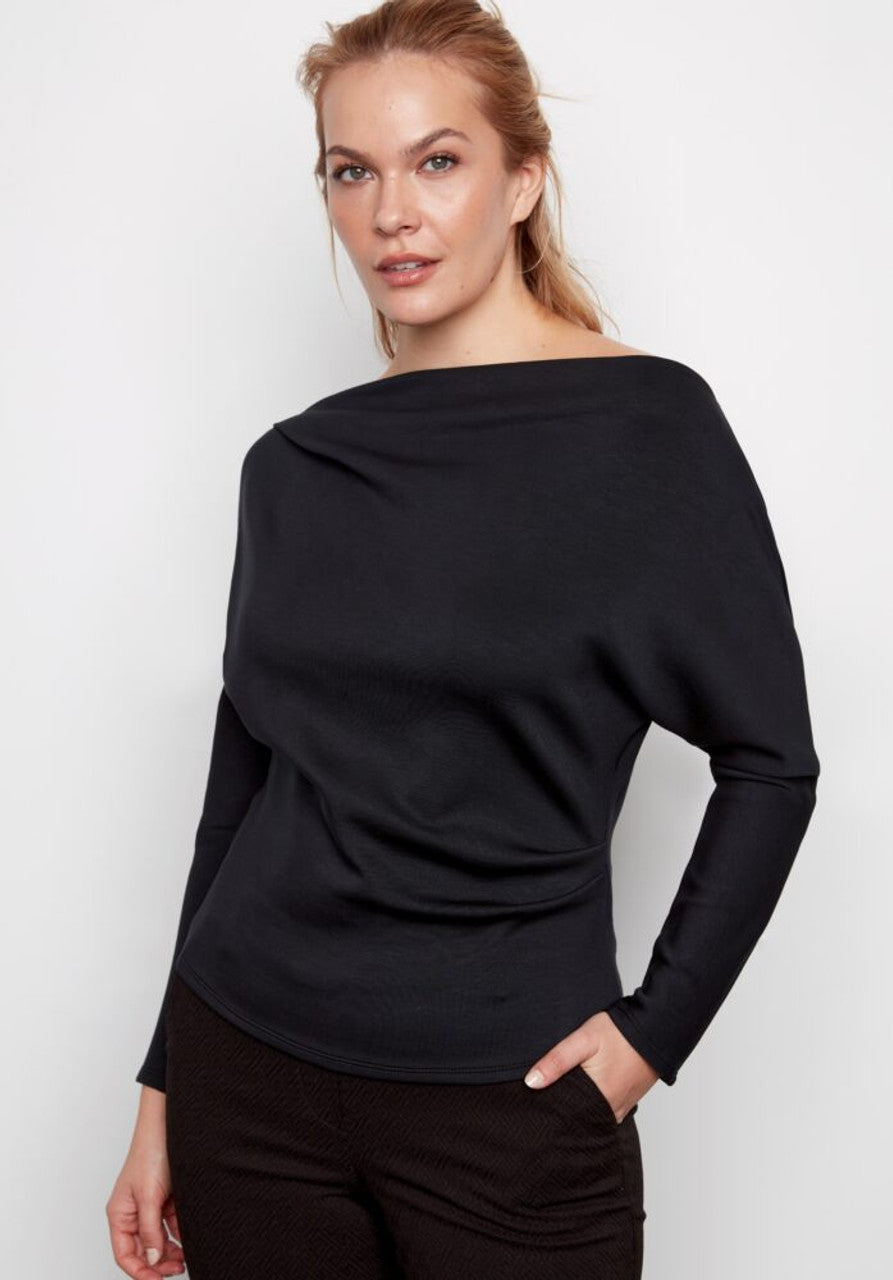 I Love Tyler Madison Demi Solid Cowl Neck Butter Dolman Top