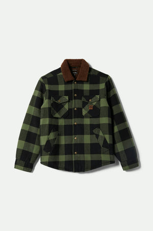 Brixton Durham Flannel Sherpa Lined Jacket Black/Wild Green