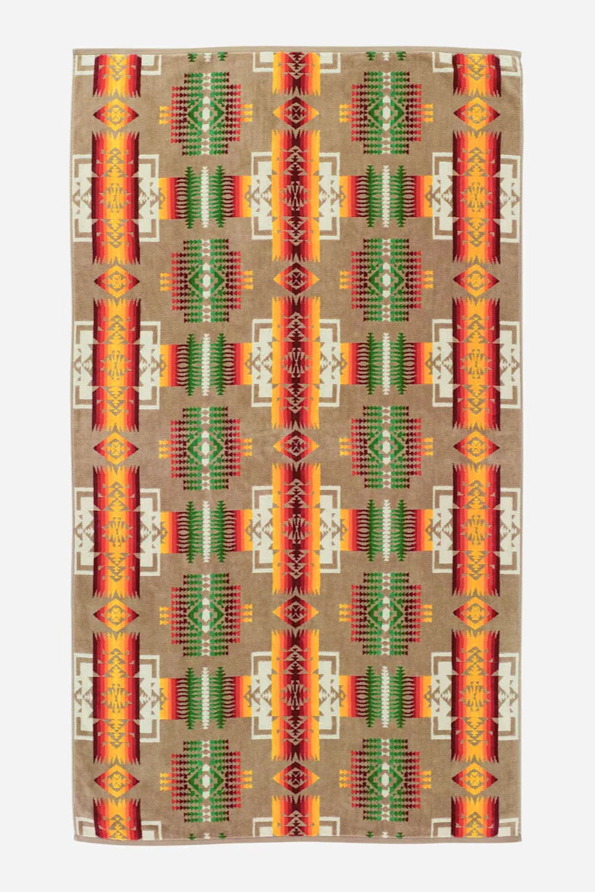 Pendleton Chief Joseph Jacquard Spa Towel Khaki
