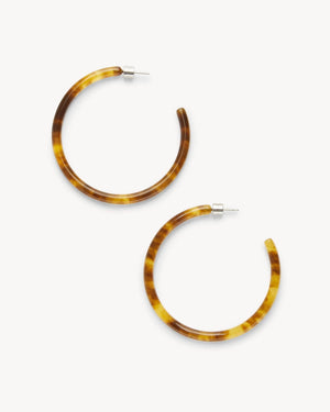 Large Hoops in Modern Walnut