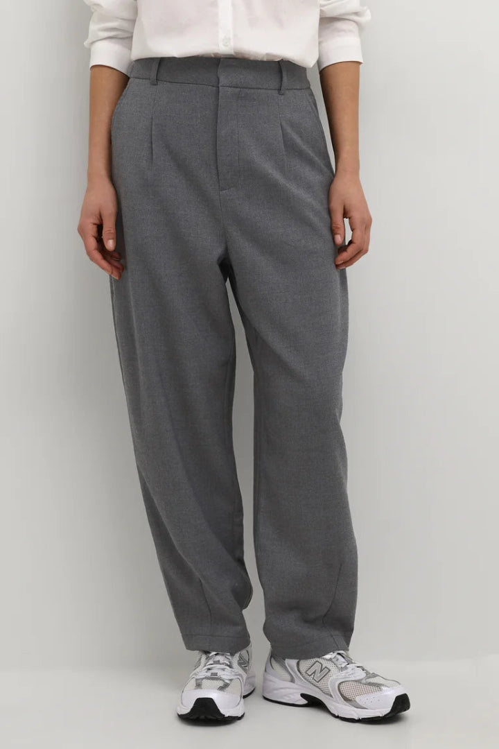 Kaffe KAMerle Pants Cropped Dark Grey Melange