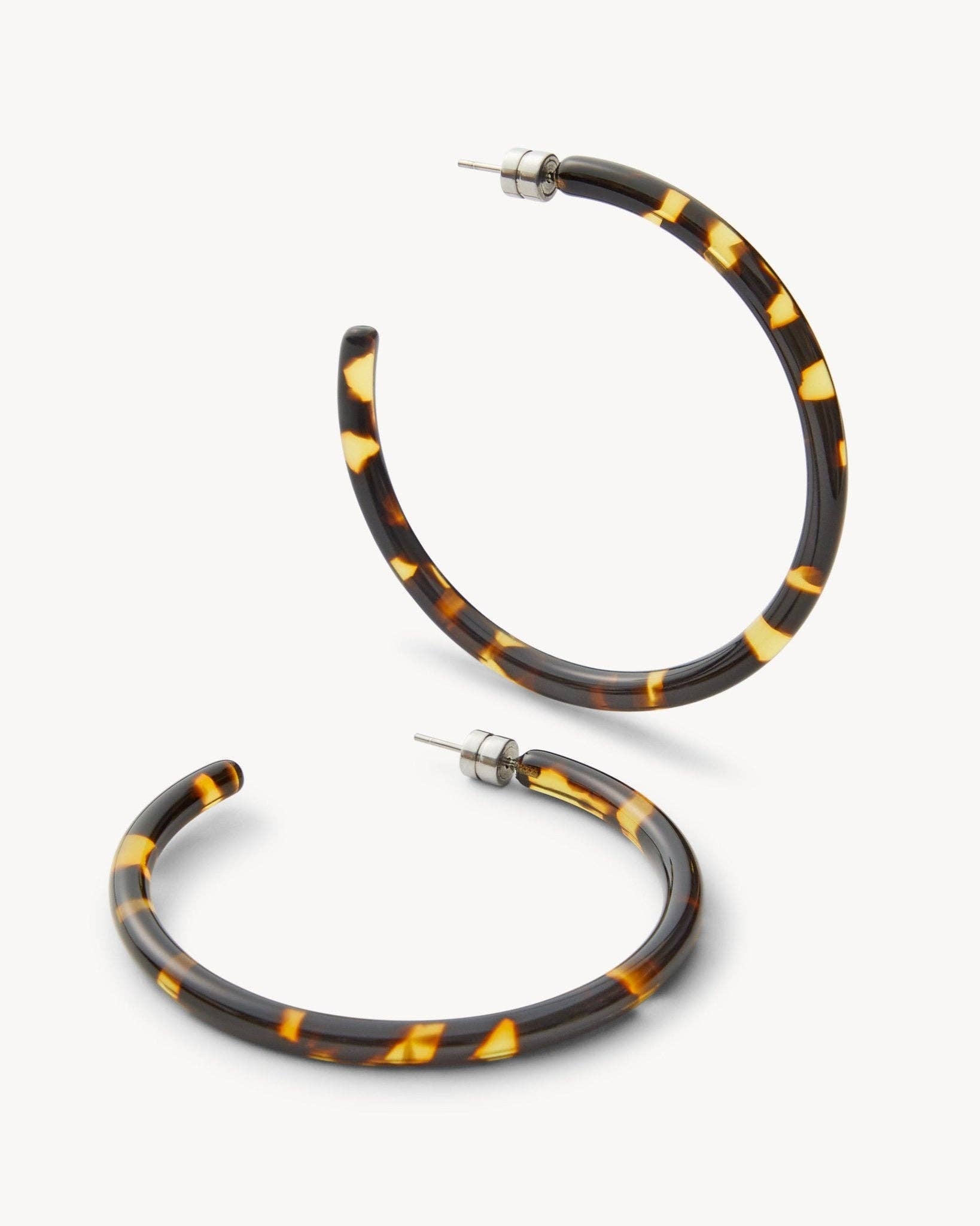 Large Hoops in Dark Tortoise