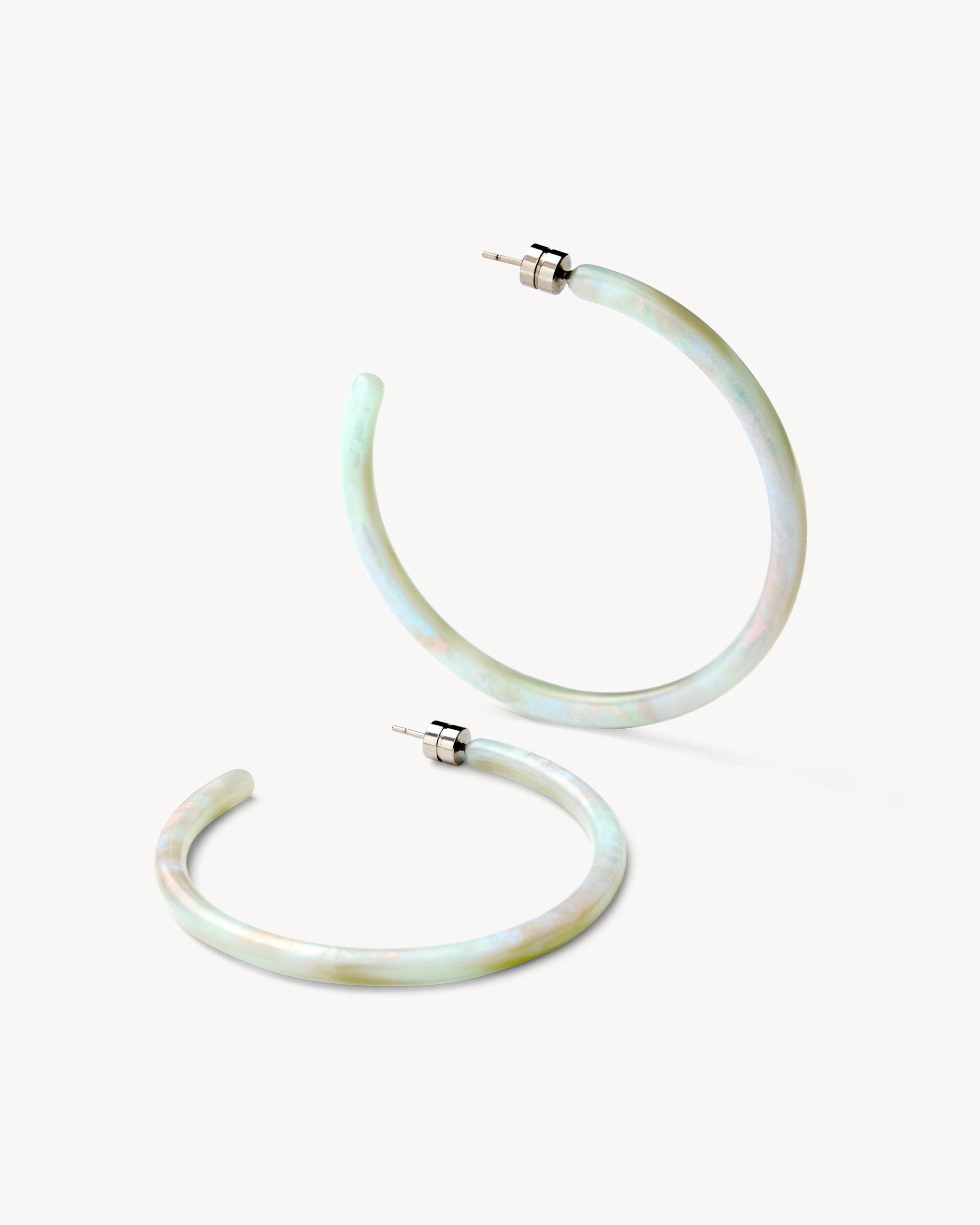 Large Hoops in Astral Mint