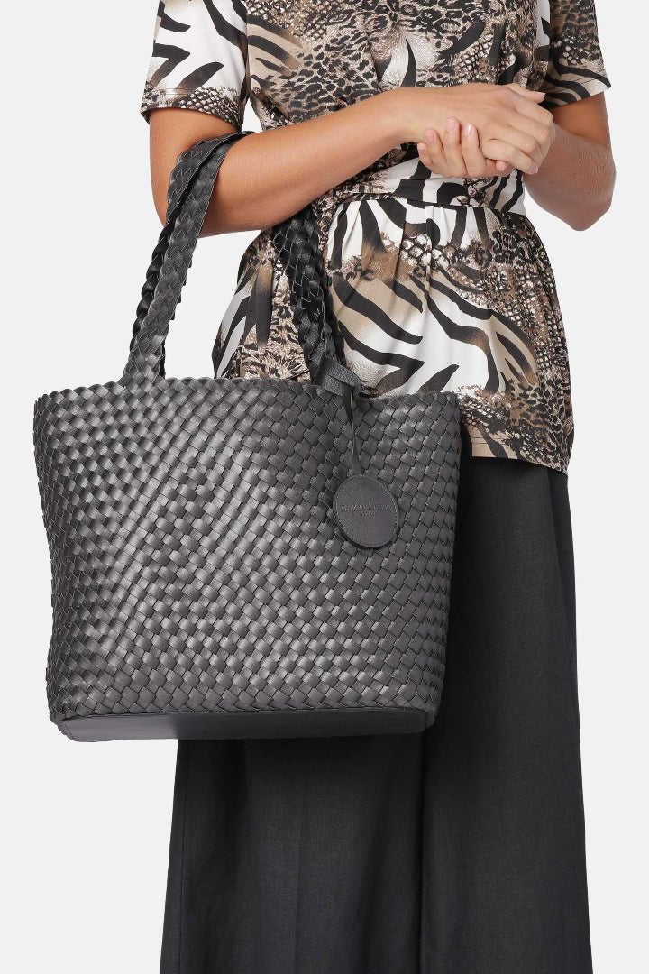 Ilse Jacobsen Tote Bag Reversible Black/Gunmetal