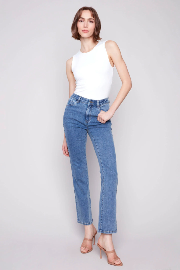 Charlie B Celine Flare Leg Jeans Medium Blue