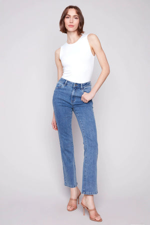Charlie B Celine Flare Leg Jeans Medium Blue