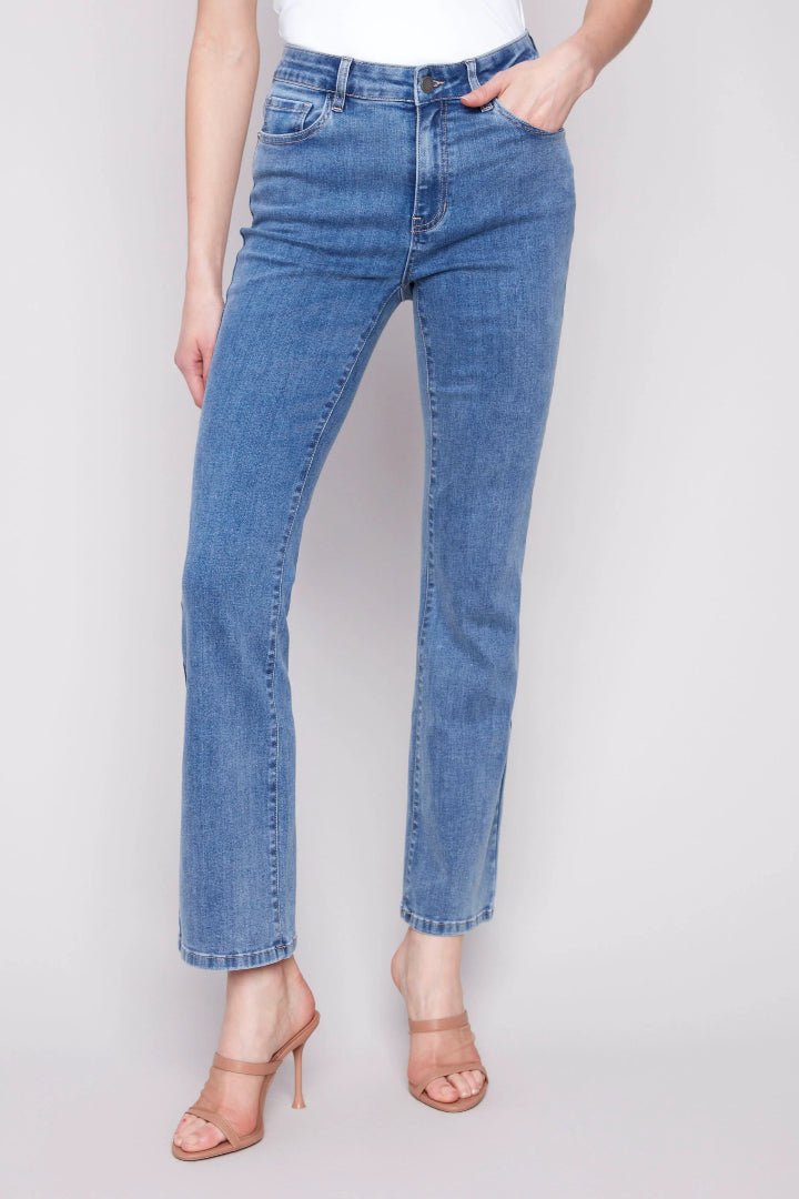 Charlie B Celine Flare Leg Jeans Medium Blue