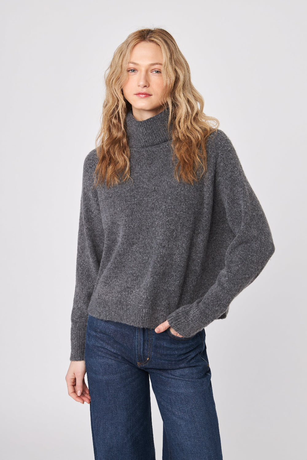 John + Jenn Turtleneck Pullover Granite