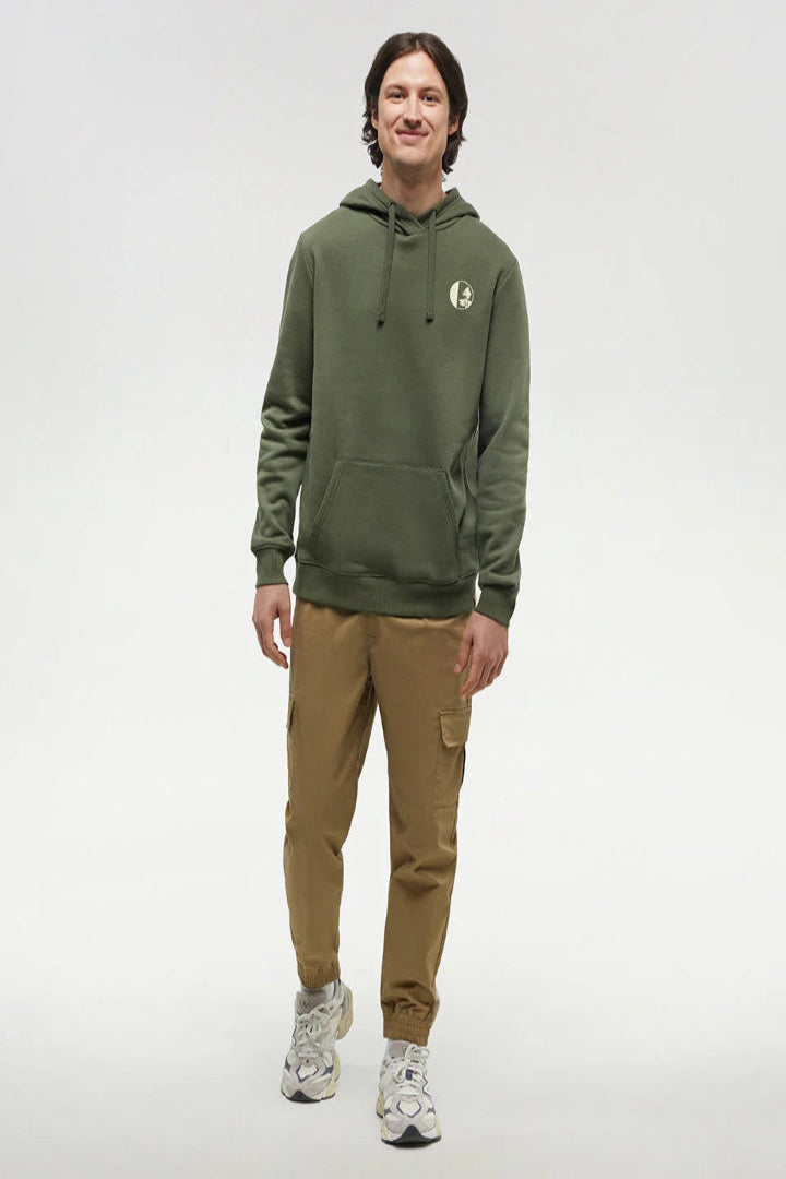TenTree Linear Tree Hoodie Deep Olive/Sunray