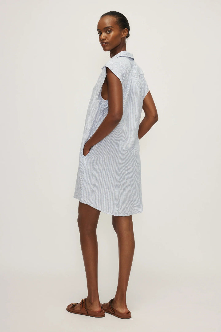 Melissa Nepton Iman Dress Lt Blue Pin Stripe