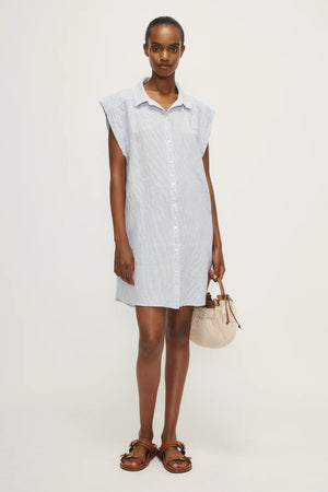 Melissa Nepton Iman Dress Lt Blue Pin Stripe