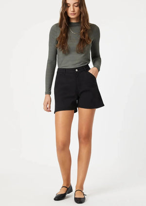 Mavi Kylie Utility Shorts Black Luxe Twill