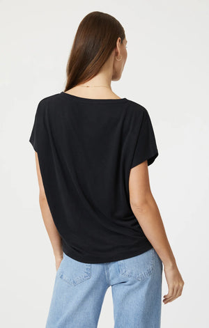 Mavi Boat Neck T-Shirt Black