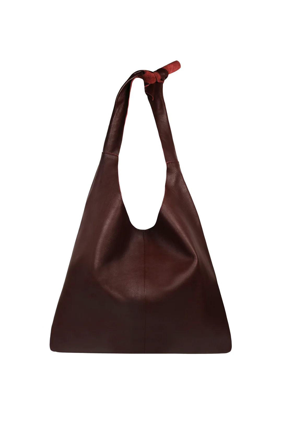 Risa Knot Tote Leather Maroon