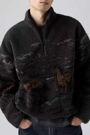 Levi's Idyllwild Sherpa Popover Running Horses