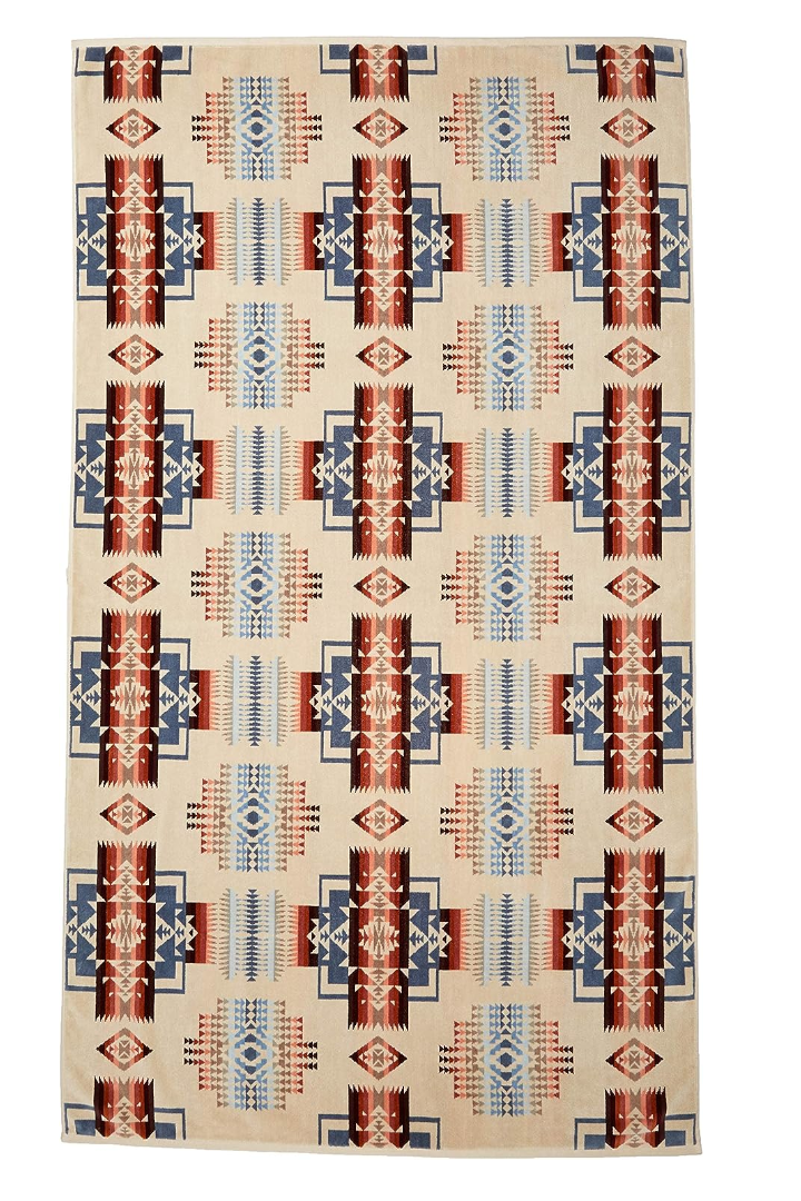 Pendleton Jacquard Spa Towel Chief Joseph Rosewood