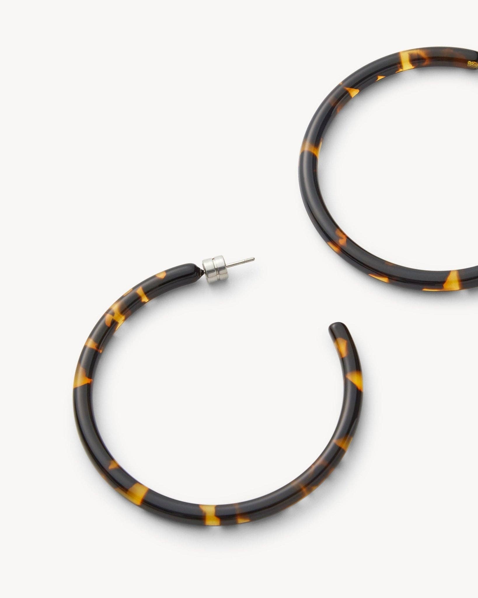 Large Hoops in Dark Tortoise