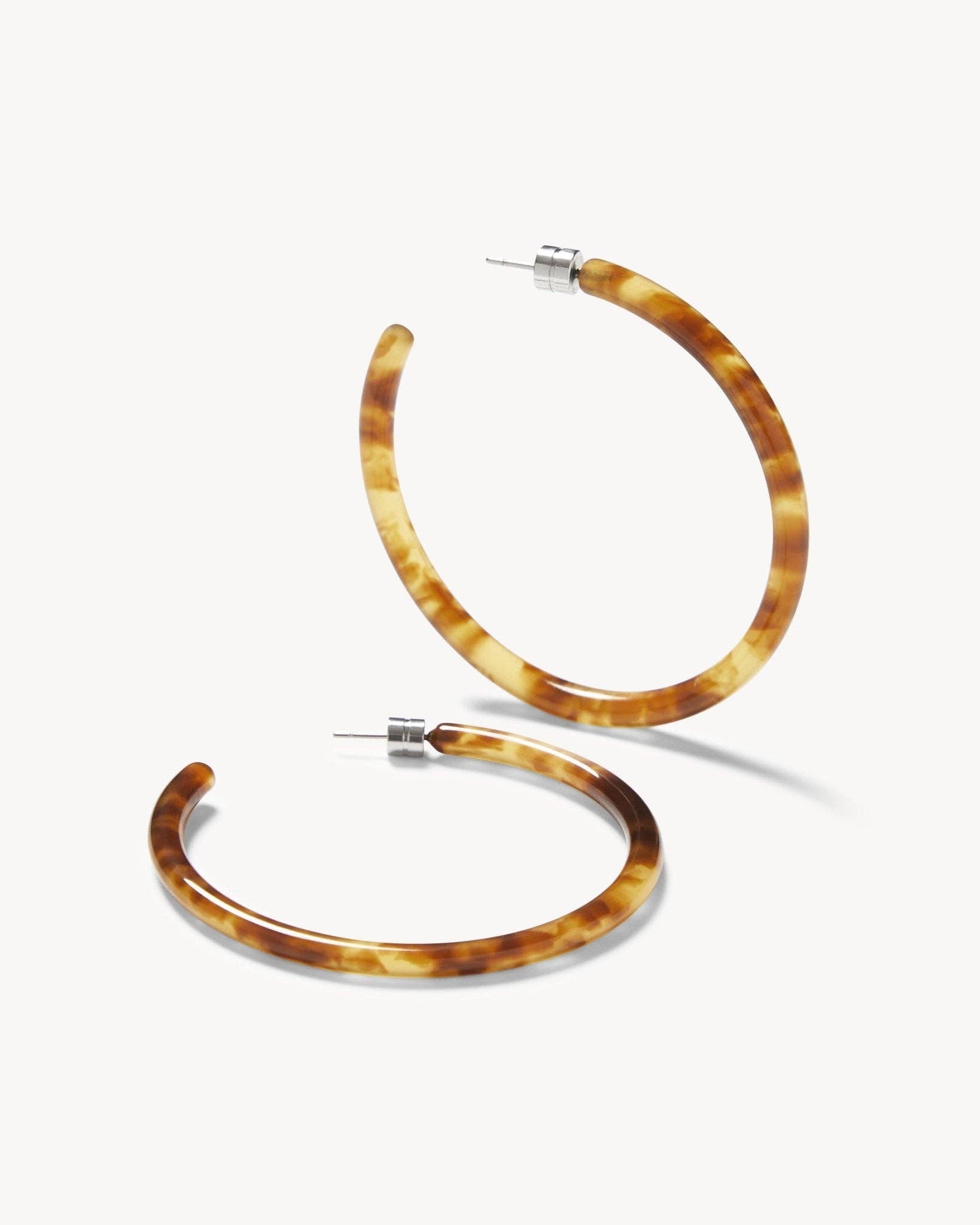 Large Hoops in Modern Walnut