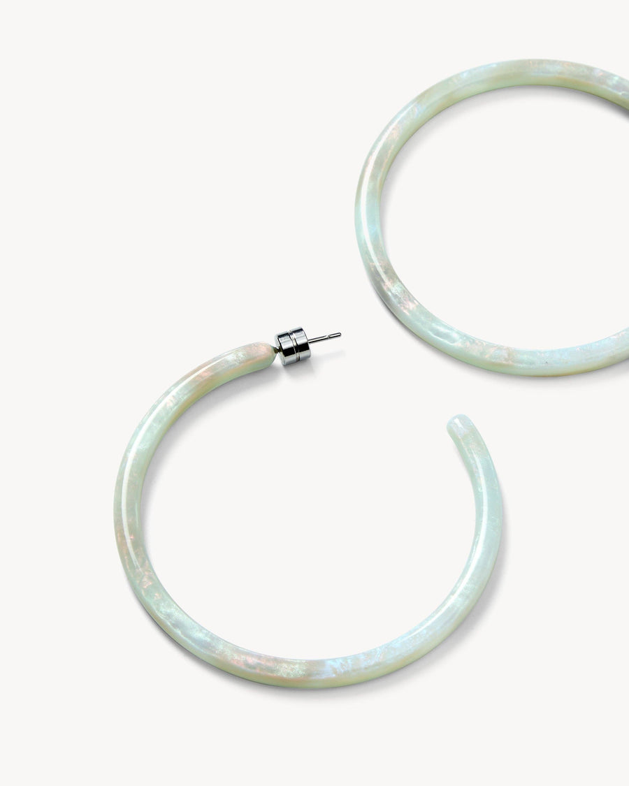 Large Hoops in Astral Mint