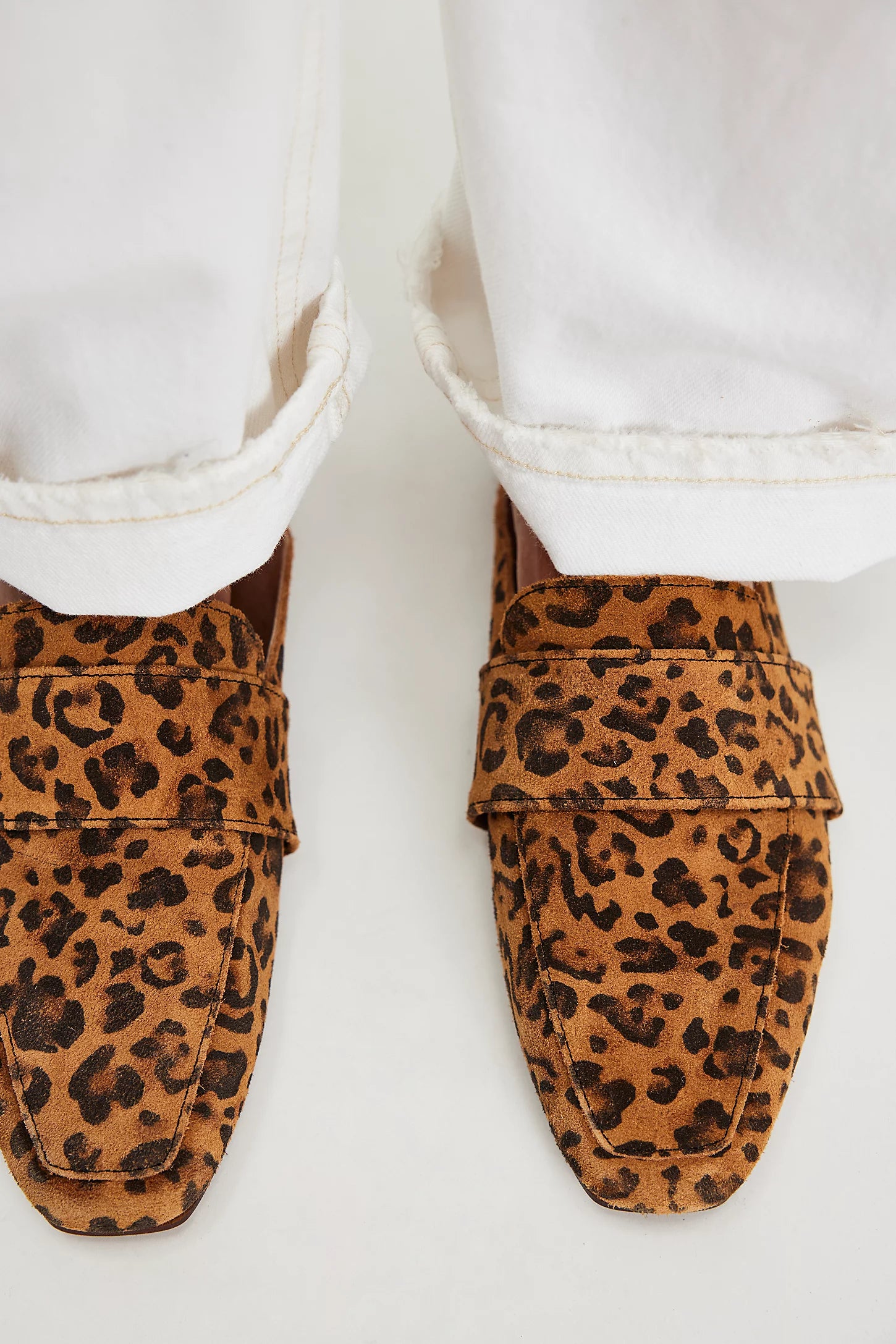 Free People At Ease Embossed Loafer Leopard Suede
