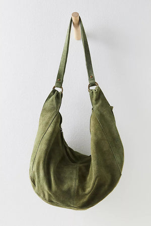 Free People Roma Suede Tote Olive Moss
