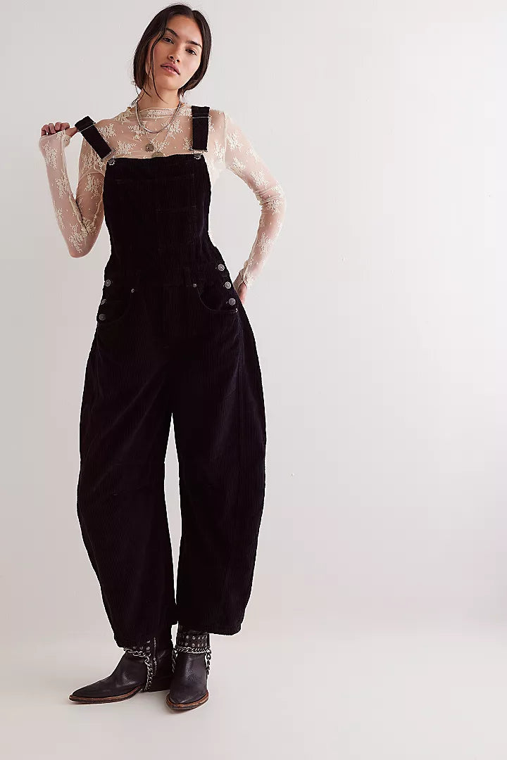 Free People Good Luck Cord Overall Black