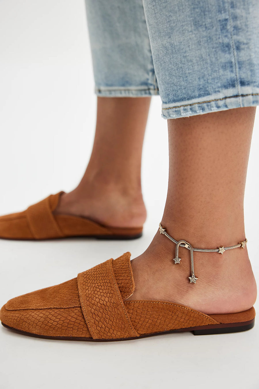 Free People At Ease Embossed Loafer Tan Suede