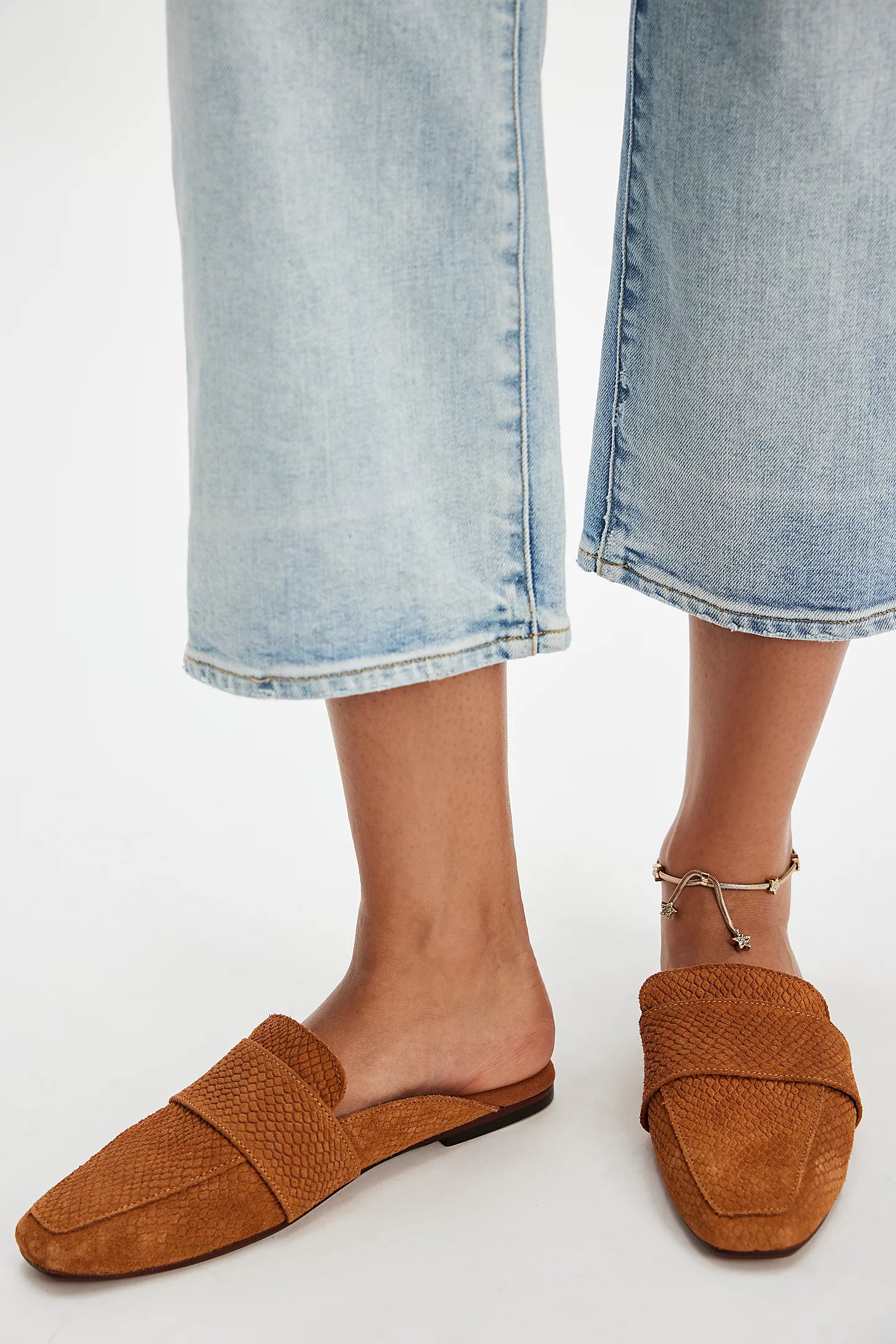 Free People At Ease Embossed Loafer Tan Suede