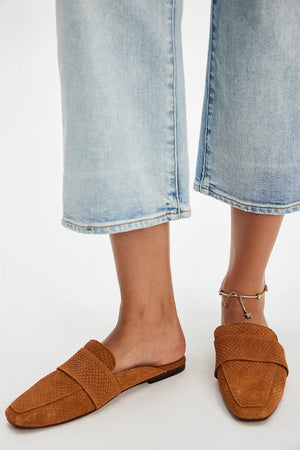 Free People At Ease Embossed Loafer Tan Suede