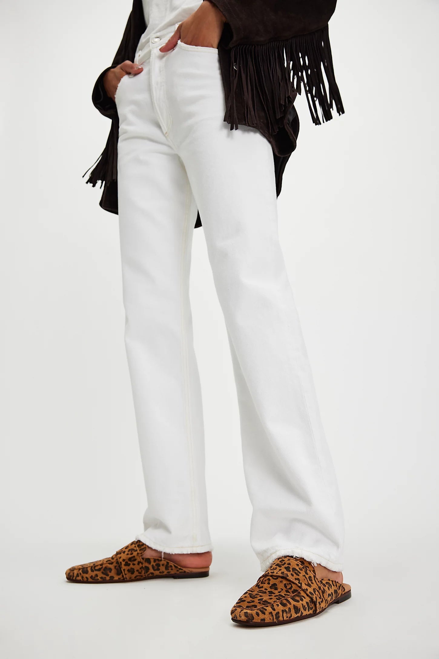 Free People At Ease Embossed Loafer Leopard Suede