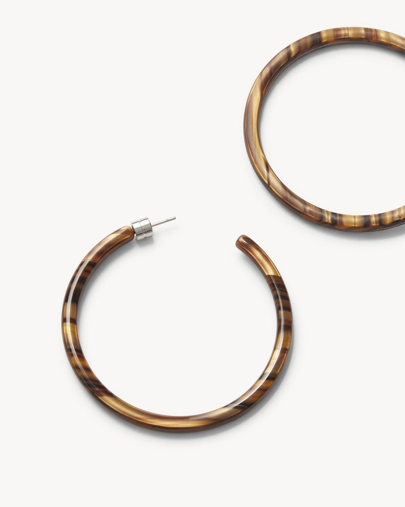 Large Hoops in Tiger’s Eye