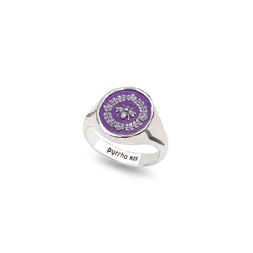Pyrrha Honeybee Signet Ring - Mystic Violet