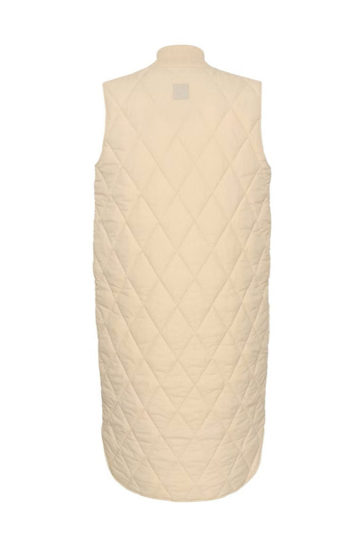 Kaffe KAlorena Quilted Waistcoat Feather Gray