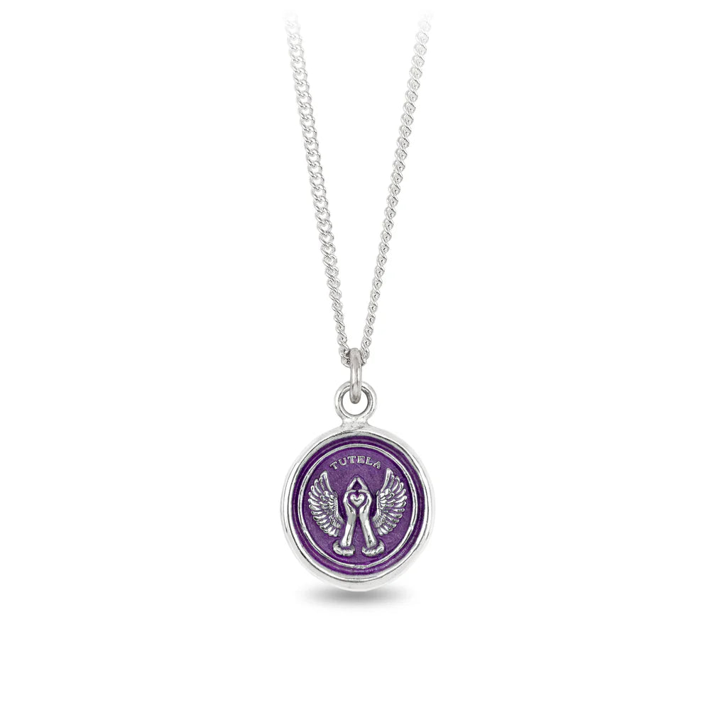 Pyrrha Love & Protection Talisman - Mystic Violet 18" Fine Curb Chain