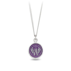 Pyrrha Love & Protection Talisman - Mystic Violet 18" Fine Curb Chain