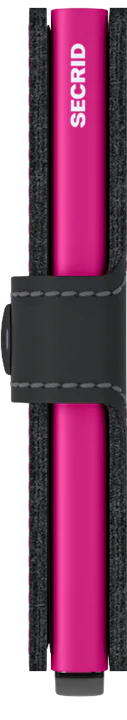 Secrid Mini Wallet Matte Black and Fuchsia