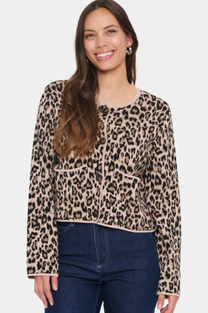 Saint Tropez LydiaSZ Cardigan Black Leopard